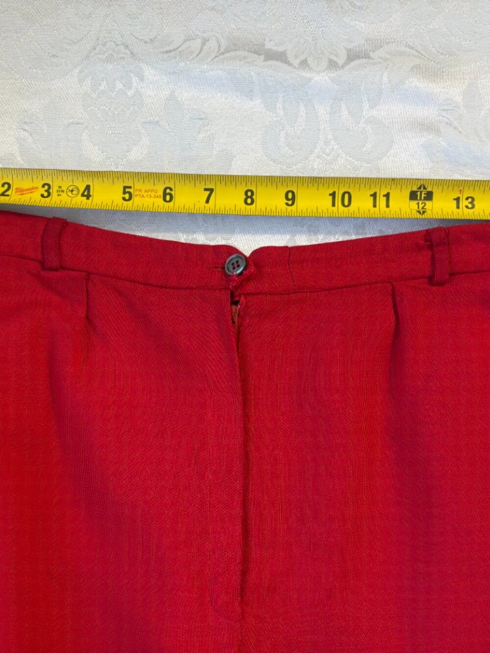 ⚠️VTG Harve Benard Red Linen Trousser Pants 30" Waist ILGWU Union Made USA 10 - Picture 5 of 8